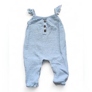 Emily & Oliver Baby Girl Textured Blue Romper Size 3–6 Months